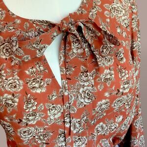 DR2 High Low V neck boho Tunic - Size XS - Rusty Mauve